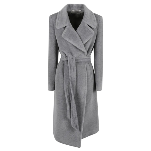 Tagliatore Manteaux transitionnels Ash Grey Virgin Wool Blend Belted Coat Grey