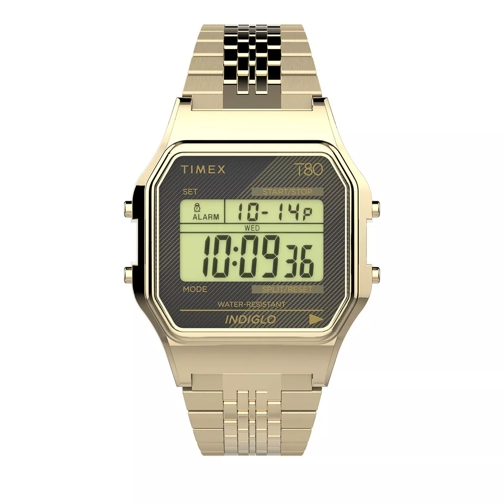 Timex Timex T80 Stainless Steel Watch Gold Digitalt armbandsur