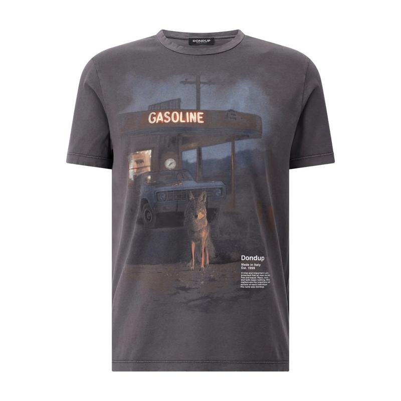 Dondup Chemise T-Shirt mit Print Dunkelgrau