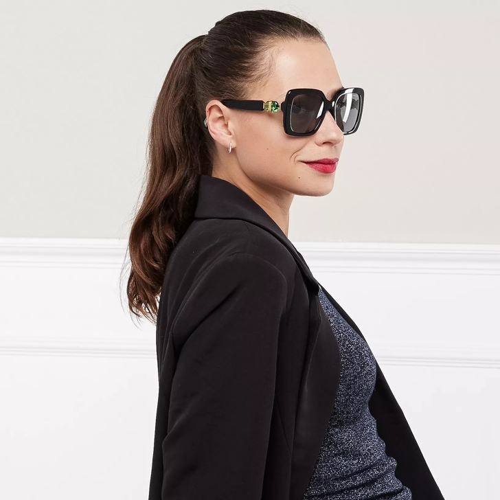 サングラス SWAROVSKI Woman Sunglasses Black 0SK6001 100187 Swarovski SK6001 Sunglasses 100187 Black - eye-oo.com