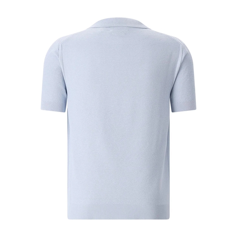 Belstaff T-Shirt Poloshirt aus Seide und Baumwolle blau(Image 7)