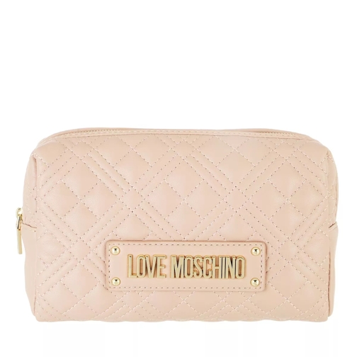 Love Moschino Bustina Quilted Pu Nude Nude Make-Up Täschchen