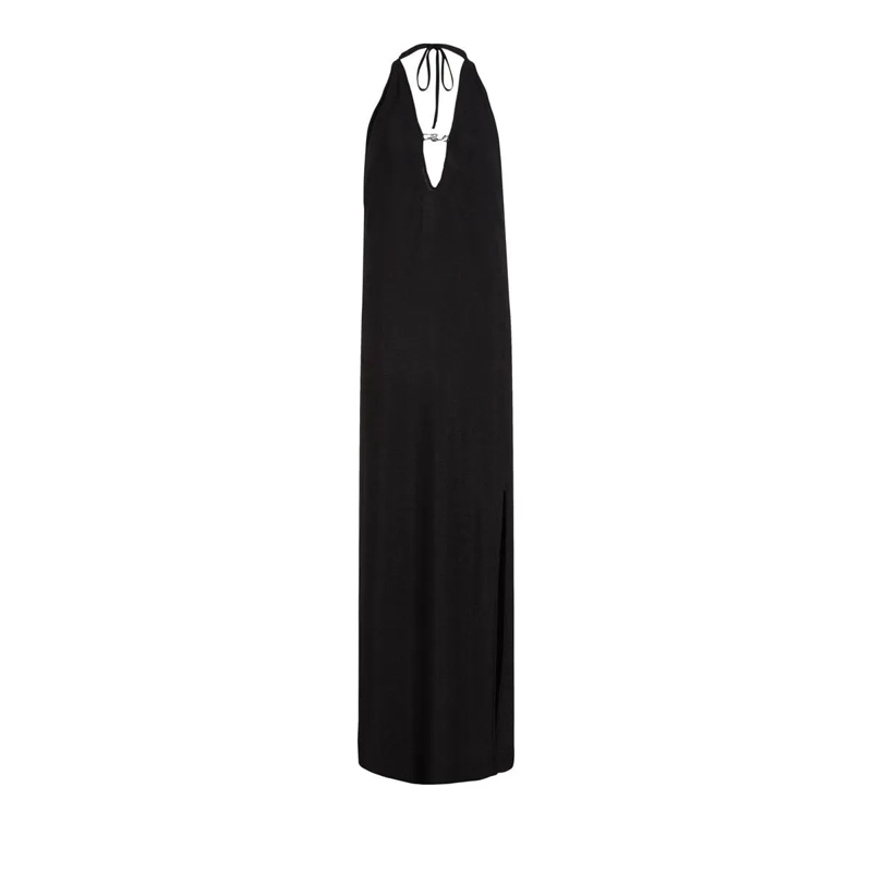 Karl Lagerfeld  Signature-Metallic-Badeanzug Strandkleid schwarz