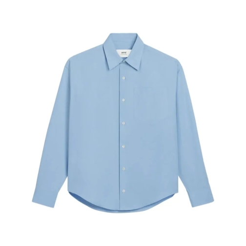 AMI Paris Hemden Long-Sleeve Cotton Shirt Blue