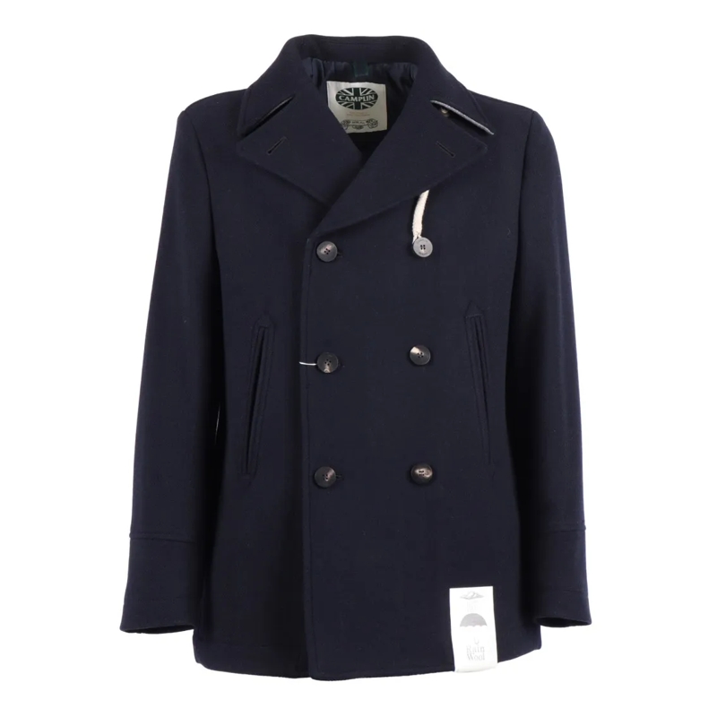 Camplin Manteau de transition Island - S Double-Breasted Wool Coat Blue