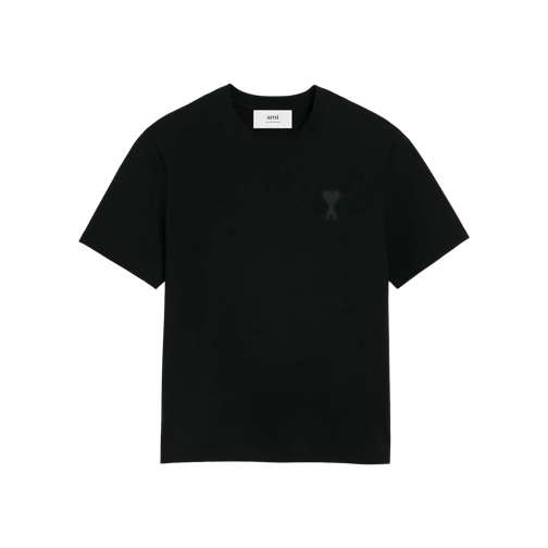 AMI Paris T-Shirt mit schwarzem Ami De Coeur Logo black black 