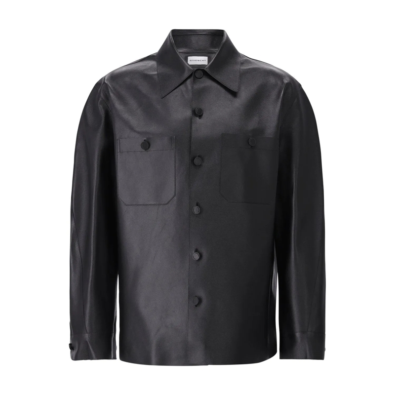 Givenchy Overhemd Overshirt aus Leder Schwarz