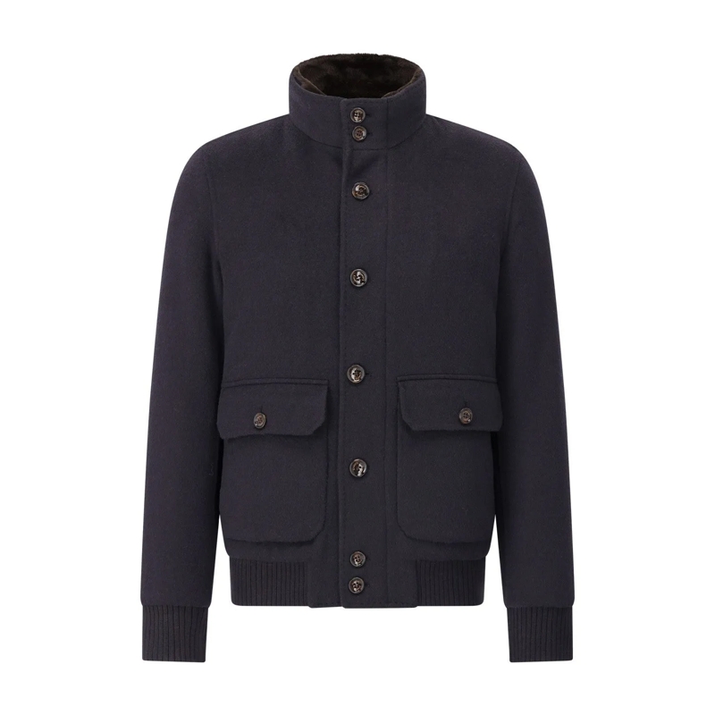 Gimo's Blazer Jacke aus Woll-Mix Blau