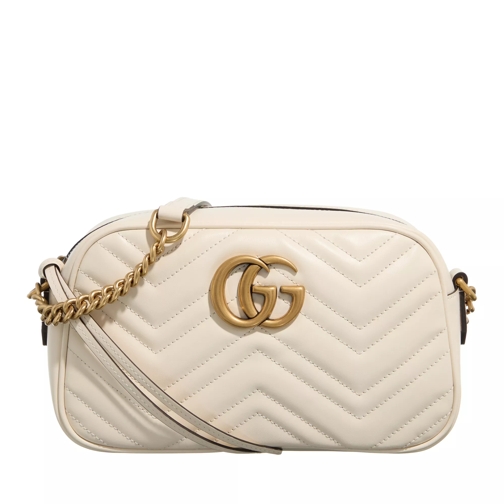 Gucci GG Marmont Matelassé Shoulder Bag Leather Mystic White Camera Bag