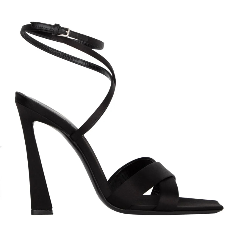 Saint Laurent Sandalen Corinne Sandals In Satin Crepe Black Black