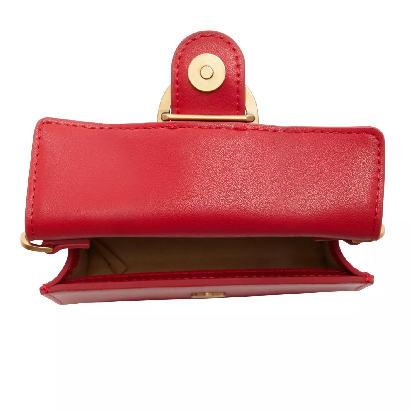 pinko Crossbody bags Love One Rote Leder Umhängetasche 100064-A0F in rood