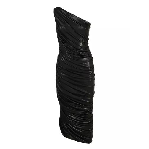 Norma Kamali One-Shoulder Dress With Ruched Black Kleider