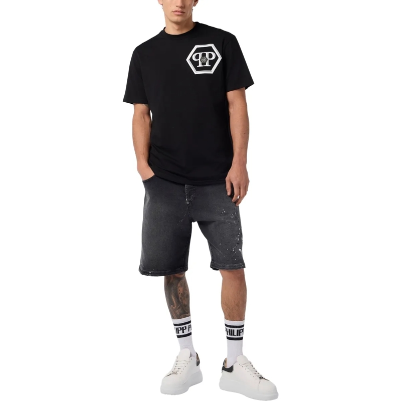 Philipp Plein T-Shirt Round Neck T-Shirt Stars Studs schwarz(Image 4)