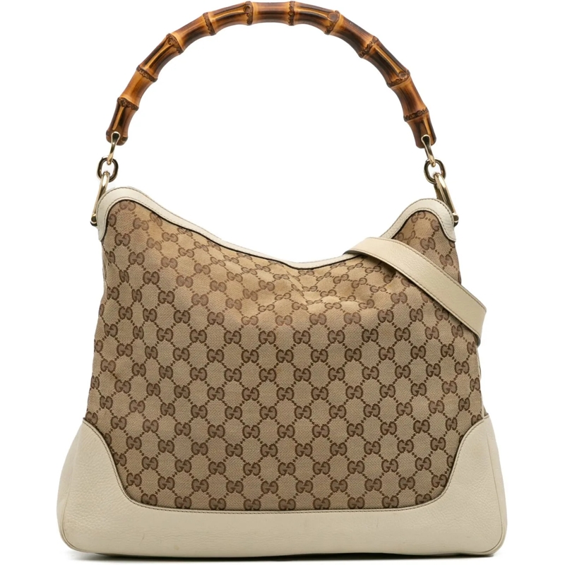 Gucci Schultertasche GG Canvas Bamboo Diana Satchel braun