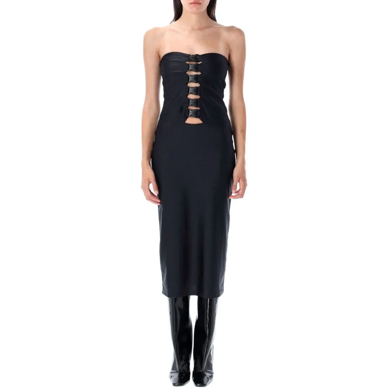 Coperni Midi-jurk Multi Buckle Dress Black