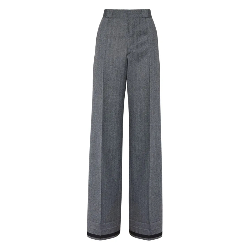 Maison Margiela  Tailored Wide-Leg Gray Trousers With High Waist Grey