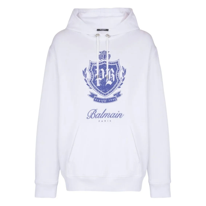 Balmain  White Cotton Hoodie White