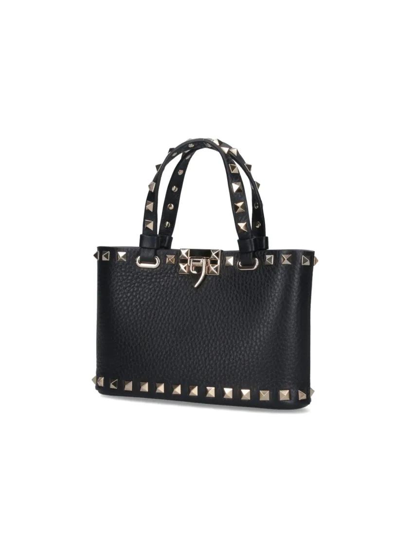 Valentino Garavani Shoppers & Totes Mini Tote Bag "Rockstud" – Black in zwart
