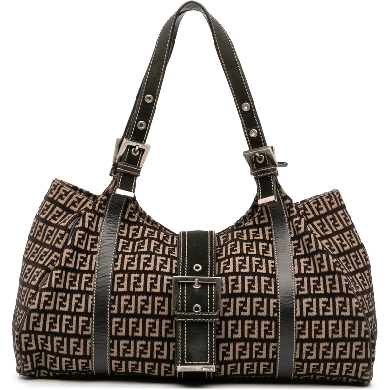 Fendi Sac à bandoulière Zucchino Canvas Shoulder Bag braun