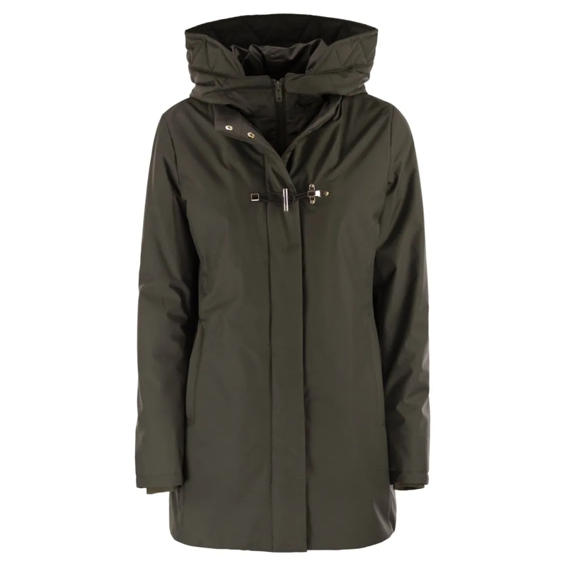 Fay Übergangsmantel Technical Gabardine Toggle Coat Green