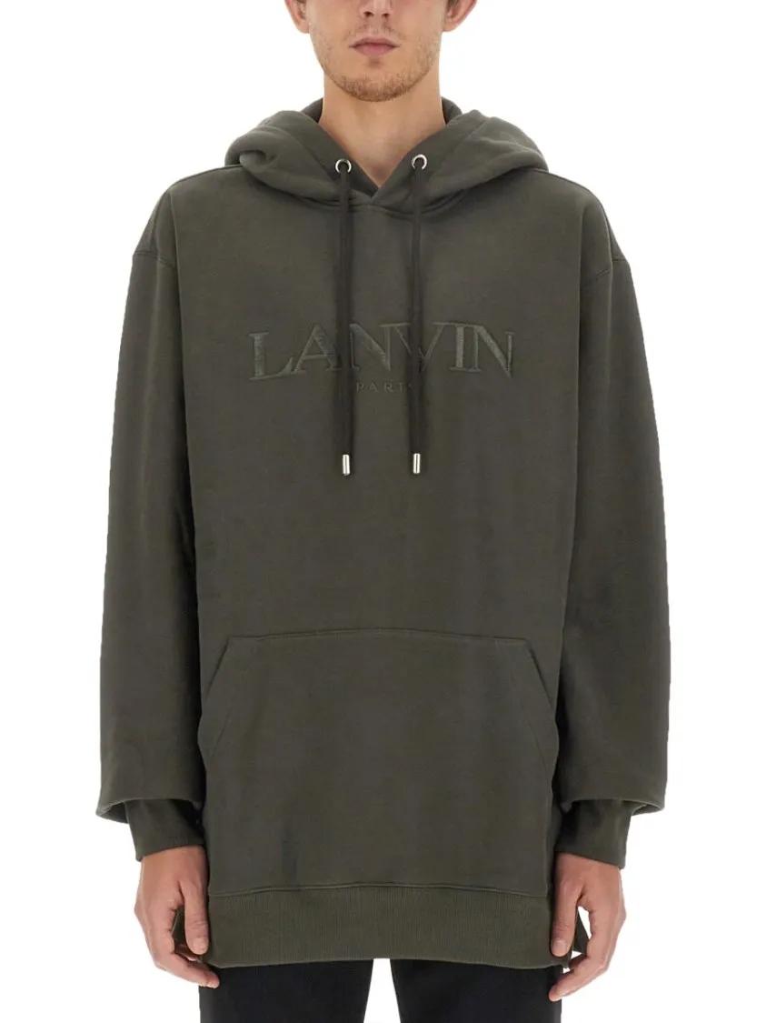 Thumbnail - Lanvin - Relaxed Fit Oversized Sweatshirt With Embossed Log - Größe L - grau