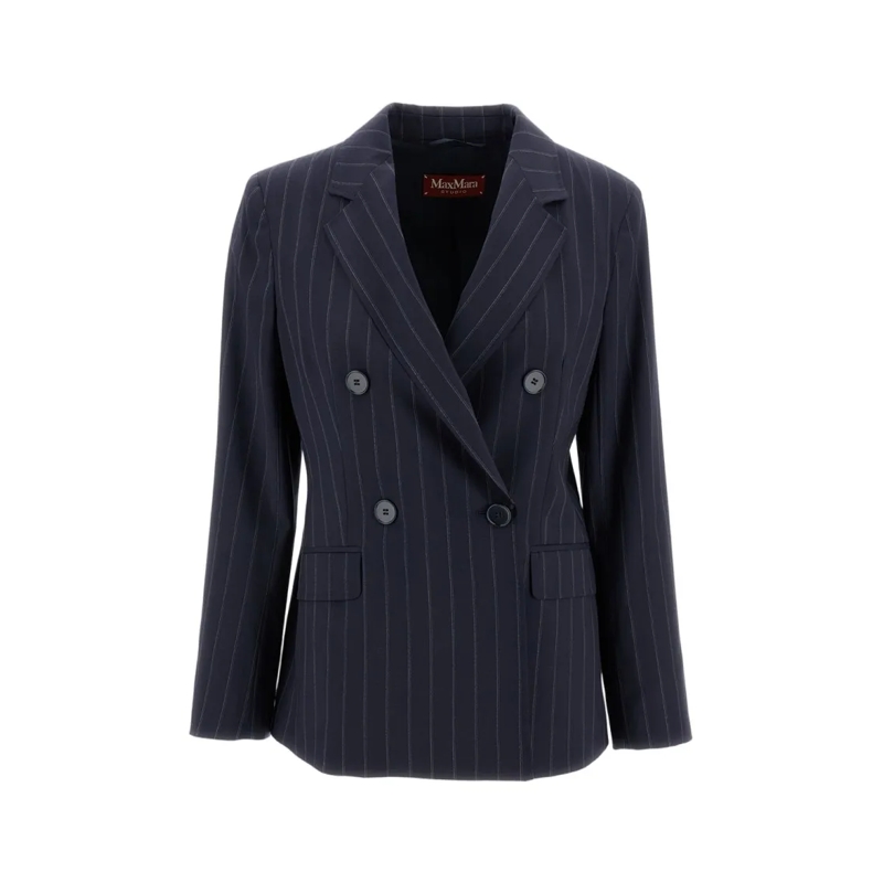 Max Mara Blazer Onagro Pinstripe Blazer Blue