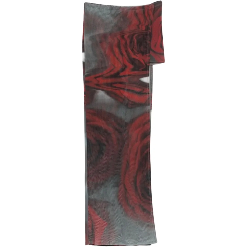 Jean Paul Gaultier Shorts Mesh Mini Short With Asymetric Skirt Printed "blur weiß