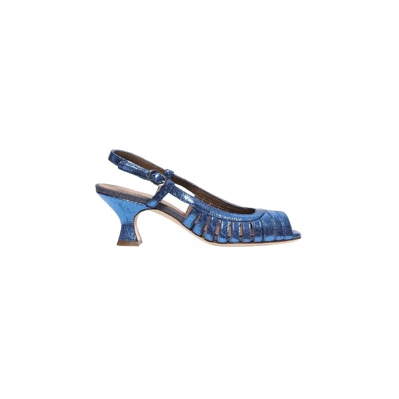 Gielle Sandalen Bluette Laminated Leather Strap Sandal Blue