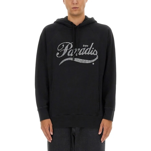 3.Paradis  Relaxed Fit Black Hoodie Black