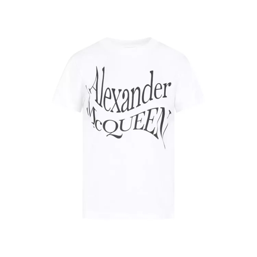 Alexander McQueen White Cotton Warped T-Shirt White 