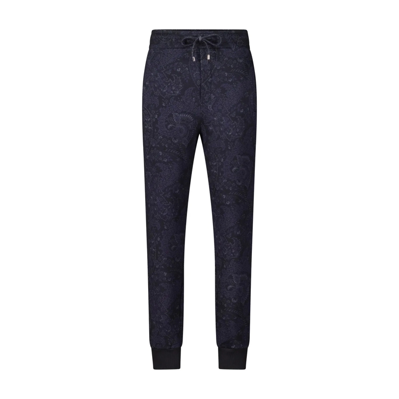 Etro Freizeithose Sweatpants mit Paisley Muster blau