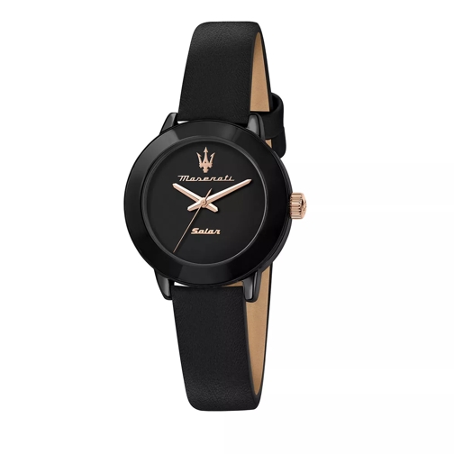 Maserati Watch Successo Solar 32mm 3H Black Horloge op Zonne-energie