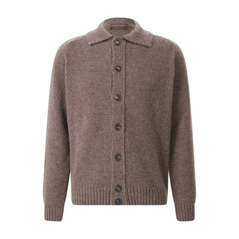 FILIPPO DE LAURENTIIS Cardigan Strickjacke aus Alpaka-Woll-Mix braun