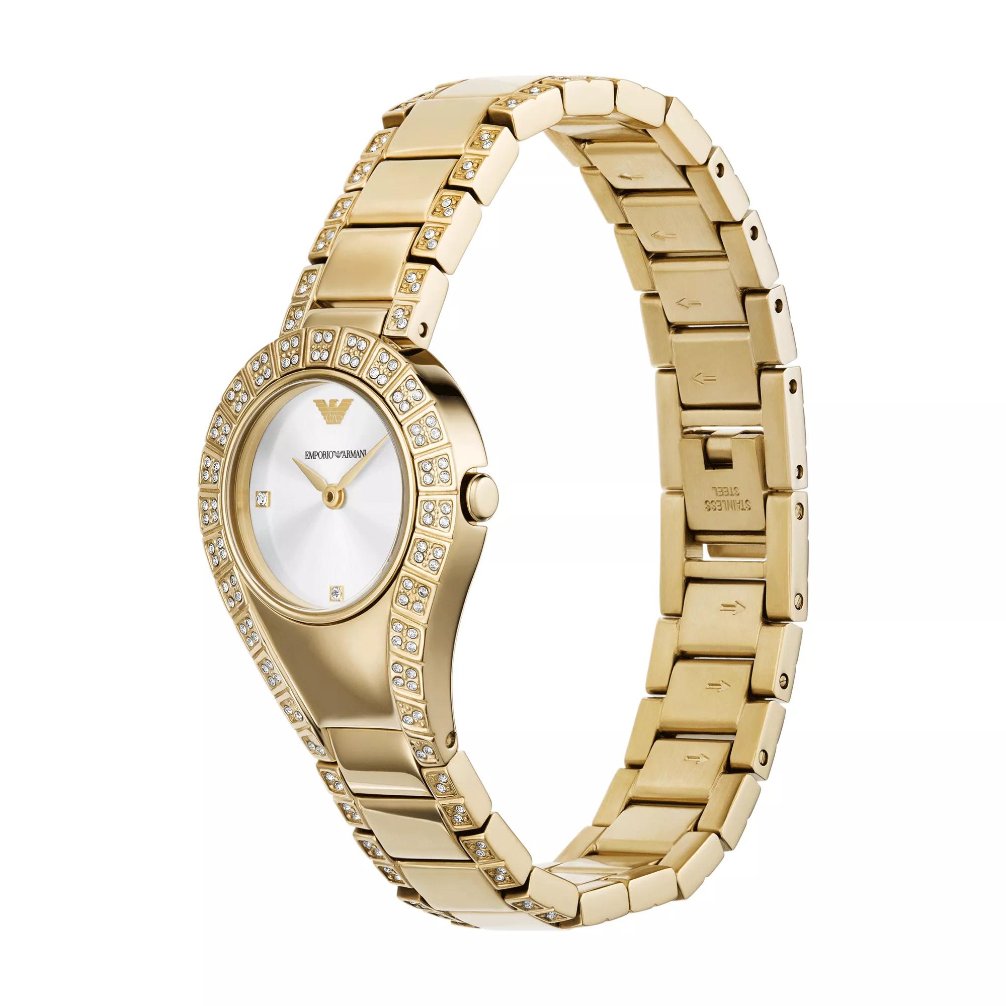 Ladies gold armani watch hot sale