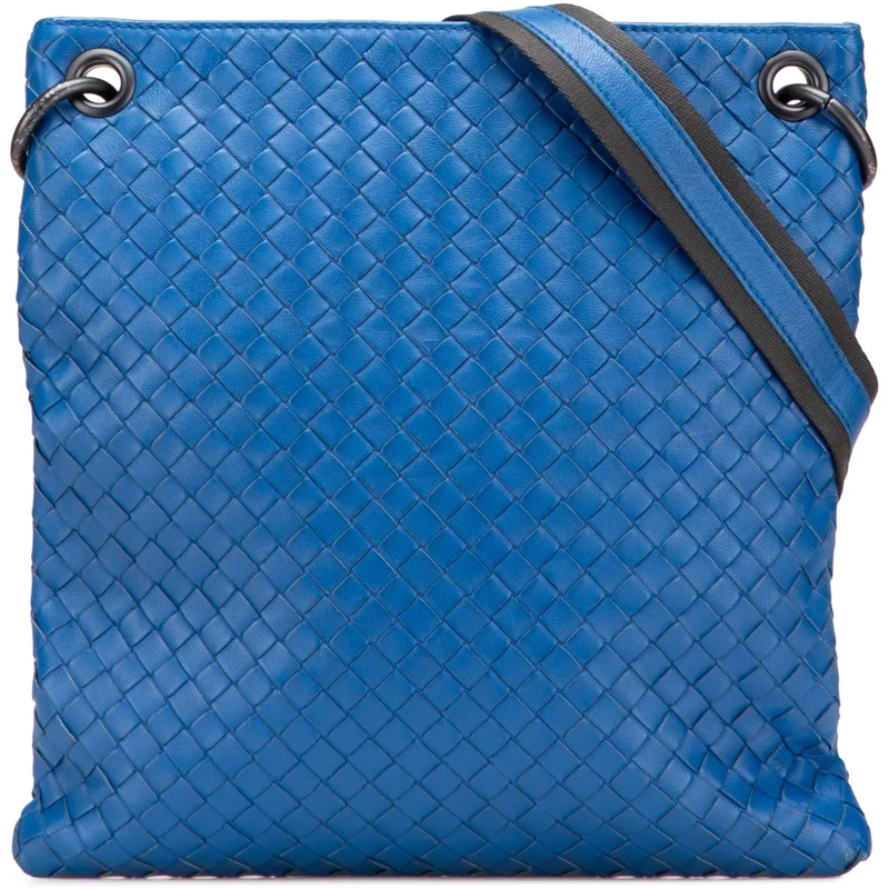 Bottega Veneta Schultertasche Leather Intrecciato Crossbody blau