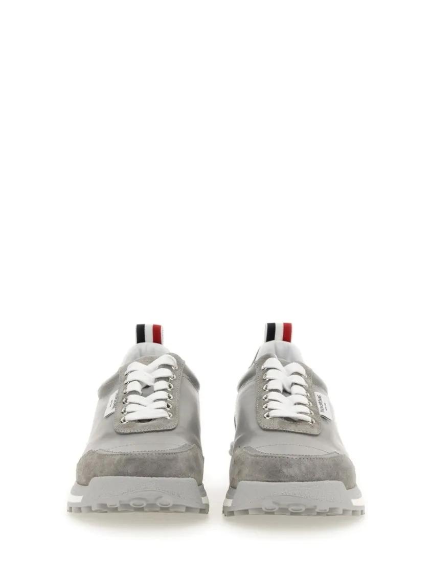 Thumbnail - Thom Browne Low-Top Sneaker - Sneakers With Calf Leather And Suede Upper - Gr. 8 - in Grau - für Damen