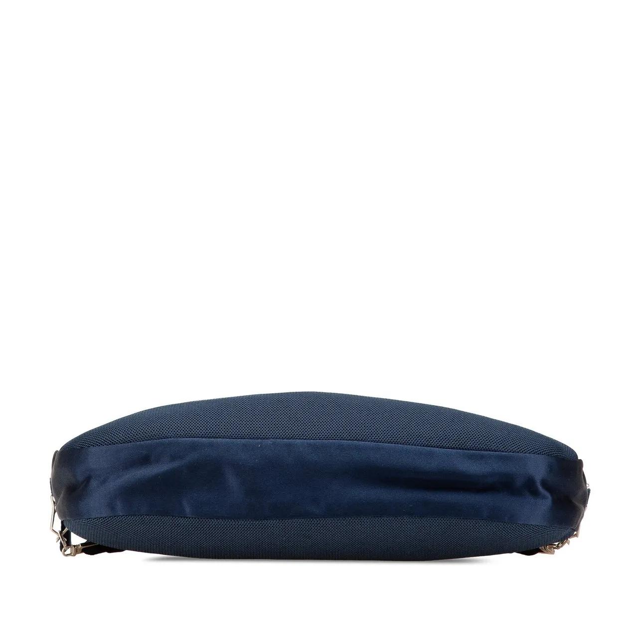 Thumbnail - Prada Hobo Bags - Satin Trimmed Mesh Shoulder Bag - Gr. unisize - in Blau - für Damen