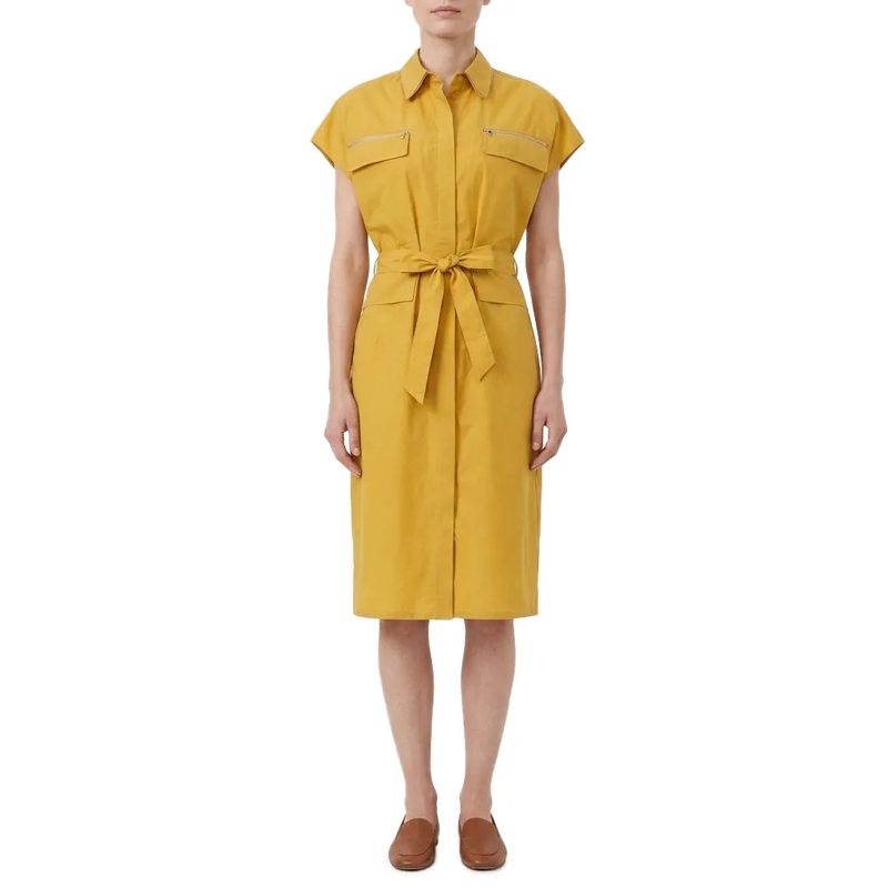 Fabiana Filippi Minikleid Midikleid mit Taillengürtel gelb(Image 2)