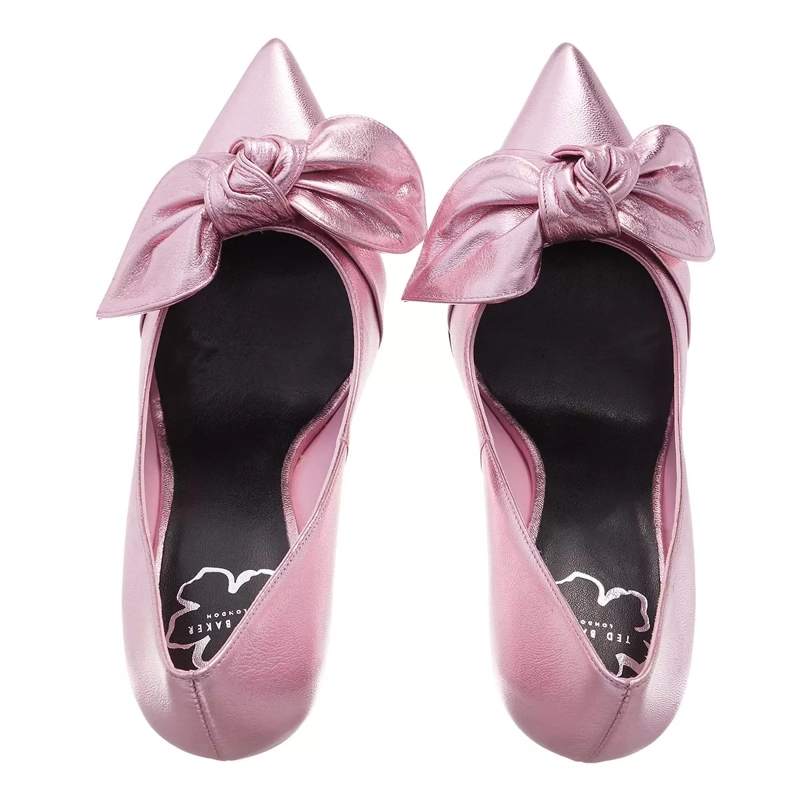Ted Baker Pumps Ryal 100mm Metallic Bow Court Shoe Light Pink(Image 4)