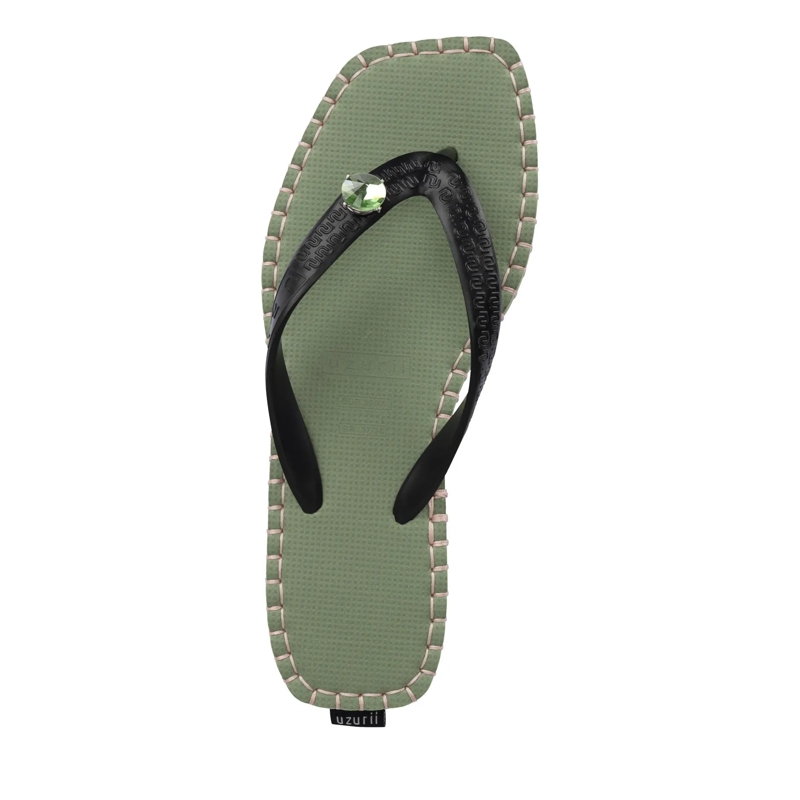 UZURII Flip Flops Zehentrenner Stitched by S Mid Heel Green grün(Image 3)