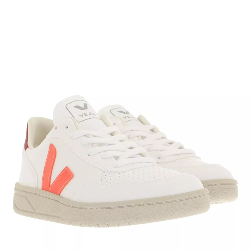 Veja V-10 Cwl  White Orange Fluo Marsala Low-Top Sneaker