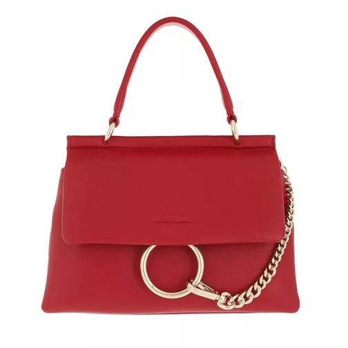 Chloé Small Faye Soft Top Handle Bag Red Crush Satchel