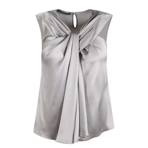 Alberta Ferretti Satin Top Grey 