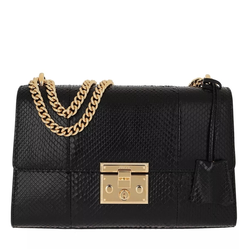 Gucci Padlock Medium Signature Shoulder Bag Leather Black Crossbody Bag