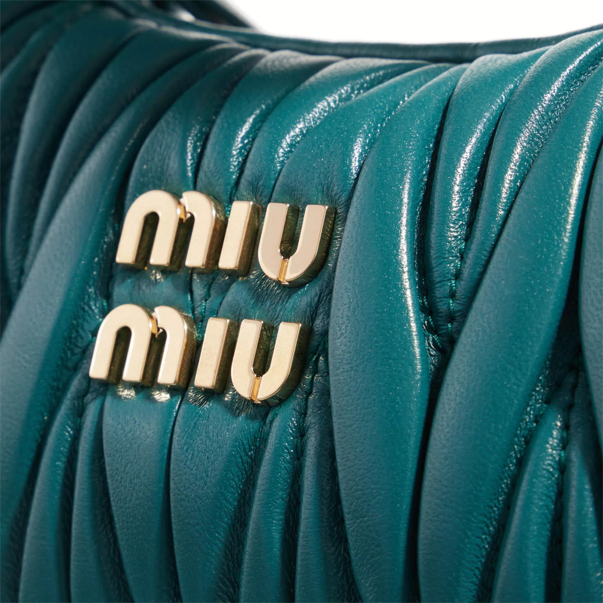 Miu Crossbody bags Wander Mini Hobo Bag Matelassé Nappa Leather in groen