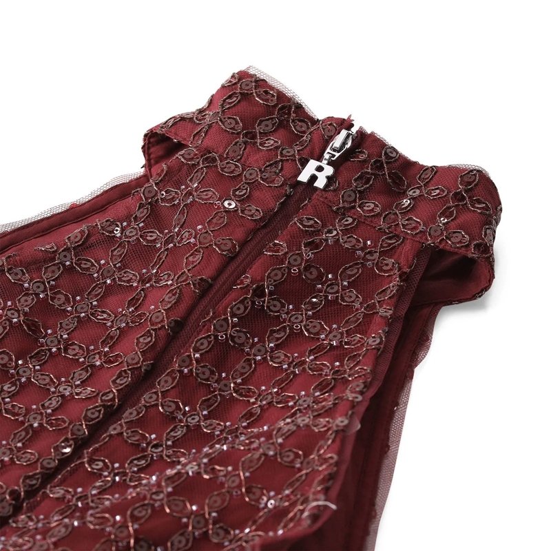 Rotate Maxikleid Maxikleid mit Pailletten rot(Image 5)