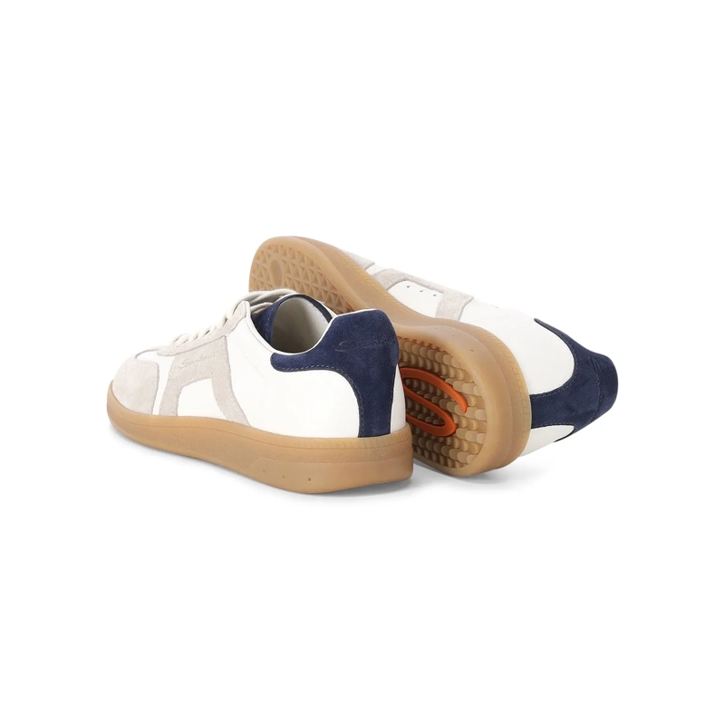 Santoni Chaussures à lacets Sneaker aus Leder weiß(Image 2)