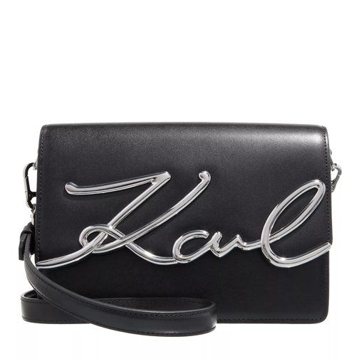 Karl Lagerfeld Signature Black Nickel Crossbody Bag