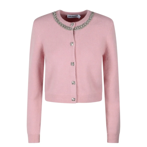 Self Portrait Strickjacke Embellished Cardigan Pink