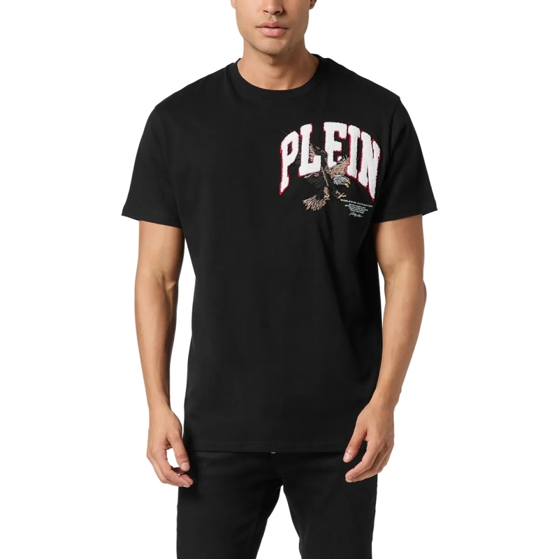 Philipp Plein T-Shirt T-Shirt Round Neck Ss Eagle Embellished schwarz
